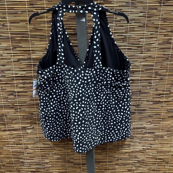 Island Escape Plus Size Printed Underwire Tankini Top, Created for Macy's - Blac - Picture 3 of 3